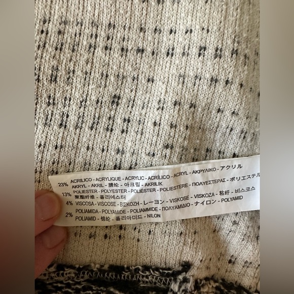 Zara knitted jacket ivory/ grey Size 9-10 - Picture 3 of 3